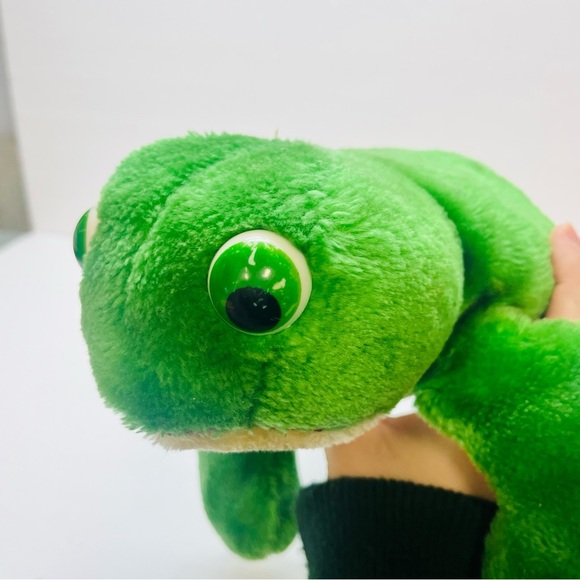 vintage green frog 80s croaking frog made in korea 11 inch - Picture 11 of 13